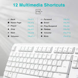 Rapoo X1800Pro Wireless Mouse & Keyboard Combo - 2.4G, 10M Range, Optical, Long Battery, Spill-Resistant Design,1000 DPI, Nano Receiver, Entry White