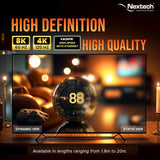 Nextech NC105 8K HDMI 2.1 Ultra HD Certified Fibre Cable with 8K@60Hz, 4K@120Hz, High Speed 48Gbps, eARC, 3D connectitiy, Compatible with All HDMI Devices, TV Set-top Box, Gaming Console (5 Meters)