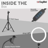 Digitek DRL 12C Professional 12 inch LED Ring Light with Tripod Stand for Mobile Phones & Camera