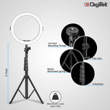 Digitek DRL 12C Professional 12 inch LED Ring Light with Tripod Stand for Mobile Phones & Camera