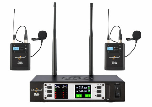 STUDIOMASTER TR 44LL UHF HIGH QUALITY DUAL COLLAR WIRELESS MICROPHONE