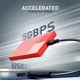 Cablet SSD Casing 2.5 Inch Sata Enclosure USB 3.0 Red