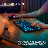 Logitech G915 X Lightspeed TKL Low-Profile Wireless Gaming Keyboard, Double-Shot PBT Keycaps