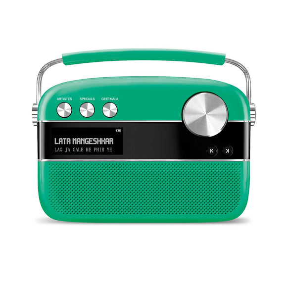 SAREGAMA Carvaan Premium Pop  Portable Speaker Pre-loaded 5000 Evergreen Hindi Songs, 2.0Channel Forest Green