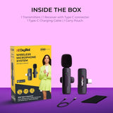 Digitek DWM-006 PRO Wireless Microphone & Receiver with Type-C Connector, 2.4GHz Frequency, 4Hr Battery, 20m Range, For Android Phone