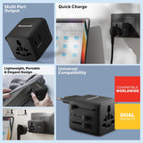 Honeywell International Universal Travel Adapter 12W Black HC00062