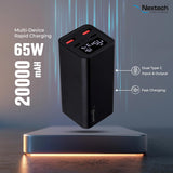 Nextech Power Bank 20000 MAH 65W PDQC NPC1560