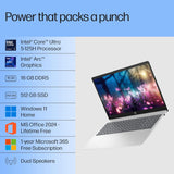 HP Laptop 15-fd1254TU Intel Core Ultra 5 processor/16GB Ram/512GB SSD/Win11/ MS Office Home 2024/Intel HD Graphic Card/Screen Inch 15.6/ Silver