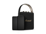 Marshall Stockwell II Portable Bluetooth Speaker with 20+ Hours of Portable Playtime, (360° Sound), Water-Resistant (IPX4) – Black & Brass.