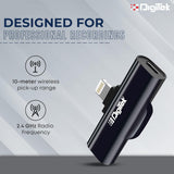 Digitek DWM-002 PRO Wireless Microphone for iPhone with Noise Cancellation, Collar Clip & Crystal-Clear Audio for Vlogs, YouTube, Interview & Live Streaming