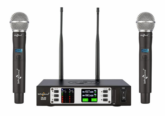 Studiomaster Dual Wireless Microphone 2 Hand Mic TR 44HH with 200 Frequency