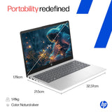 HP Laptop  14-ep0343TU	 13th Gen Intel Core i3 Processor/8GB RAM/512GB SSD/Win11/MS Office Home 2024/Intel HD Graphics Card/Screen Inch 14 FHD/Sliver