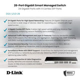 D-Link Desktop LAN Switch 28 Port Gigabit Smart Managed DGS-1210-28