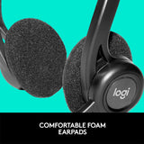 Logitech Wired Headphone H370 Black