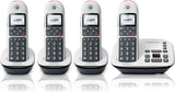 Motorola CD5014 DECT 6.0 Cordless Phone with Answering Machine, Call Block and Volume Boost, White, 4 Handsets