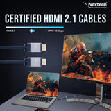 Nextech NC105 8K HDMI 2.1 Ultra HD Active Opticlal Fibre Cable with 8K@60Hz, 4K@120Hz, High Speed 48Gbps, eARC, 3D connectitiy, Compatible with All HDMI Devices, TV Set-top Box, Gaming Console 10 Meters