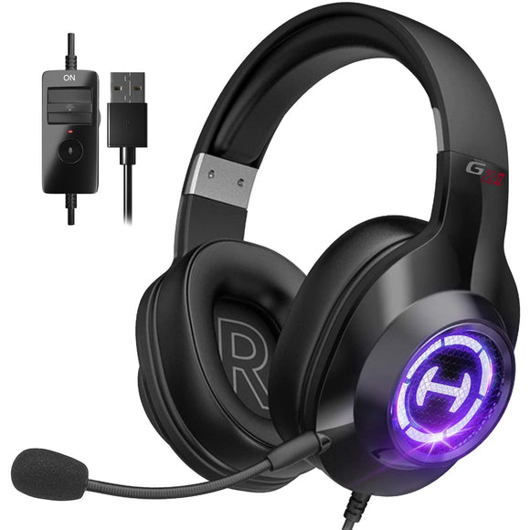 Edifier G2 II Gaming Headset, Surround Stereo Sound Wired Headphones with Microphone and Volume Control for PC Tablets Laptops Cellphones Black