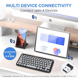 Amkette Optimus BT 4 in 1 Multi Device Wireless Keyboard Bluetooth Access for Windows, MacOs, Android and iOS, Dual OS Layout Black