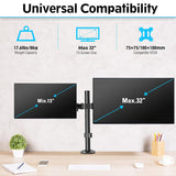 Dual Arm LED Monitor Desk Mount Bracket Table Top Screw Type LED Mount Z022