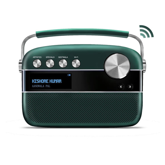 SAREGAMA Carvaan 2.0 Wi-Fi  Hindi Portable Music Player 5000 Pre-Loaded Songs with Podcast, FM BT AUX Emerald Green