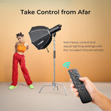 DIGITEK® Lite DCL-250 WBC Combo 250W Bi Color Continuous LED Video Light with 18CM Reflector & Infrared Remote