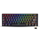 Zebronics Zeb-MAX NINJA 61 keys wireless mechanical keyboard with 3 Bluetooth connections, 2.4GHz Nano receiver, Type Black