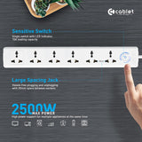 Cablet 6 Socket 1 Switch 4.5m Spike  6010-45