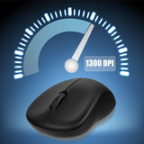 Rapoo M160 Wireless Power Saving Mouse with Bluetooth, 1300 DPI Optical Tracking for PC/- Black