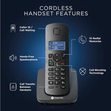 Motorola C4202 Voice C42 Corded Phone System + 2 Digital Cordless Handsets w/Answering Machine, Call Block - Black