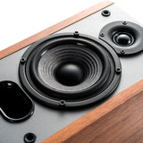 Edifier P12 Passive Bookshelf Speakers - 2-Way Speakers with Built-in Wall-Mount Bracket - Wood Color - Brown, Auxiliary