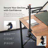 Digitek DTMHA 001 Table Mount with Auxiliary Holding Arm for Stream Overhead Video Desktop Bedroom Bedhead Office