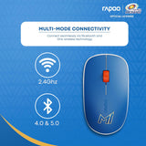 Rapoo M200 Mumbai Indians Wireless Mouse – Ambidextrous, PAW 3320 Sensor, Bluetooth Blue