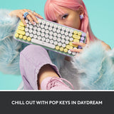 Logitech POP Keys Bluetooth 5.1 Wireless Keyboard with Multi Device Connectivity 50 Million Keystrokes, Daydream