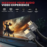 Honeywell HDMI Cable v2.0 with Ethernet, 3D/4K@60Hz Ultra HD Resolution, 3 Mtr, 18 GBPS Transmission Speed, High Speed, Compatible with all HDMI Devices Laptop Desktop TV Set-top Box Gaming Console