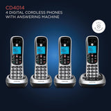 Motorola CD4014 CD4 Series Digital Cordless Telephone with Answering Machine (4 Handsets)