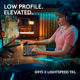 Logitech G915 X Lightspeed TKL Low-Profile Wireless Gaming Keyboard, Double-Shot PBT Keycaps