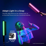 Digitek DSL 600 RGB 35W Bi-Color + 30W RGB LED Video Stick Light with Barndoor