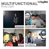 Digitek DRL 12C Professional 12 inch LED Ring Light with Tripod Stand for Mobile Phones & Camera