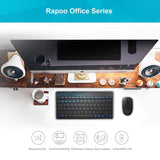 Rapoo 8000M Multi-Mode Keyboard and Mouse Set Bluetooth 3.0/4.0 Wireless 2.4 GHz 1300 DPI Combo- Black