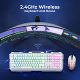 Zebronics Transformer Pro Gaming Wireless Keyboard and Mouse Combo  White