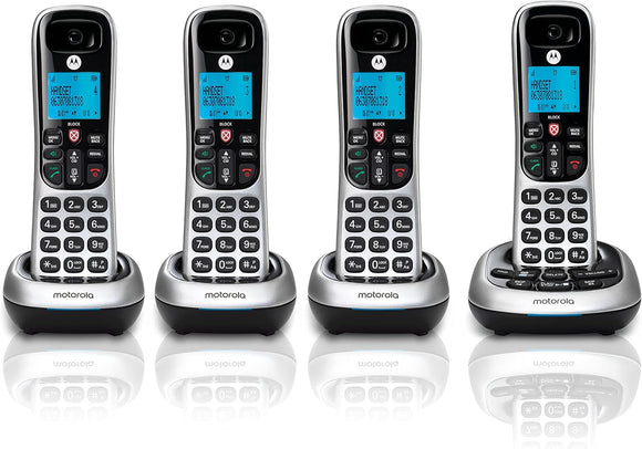 Motorola CD4014 CD4 Series Digital Cordless Telephone with Answering Machine (4 Handsets)
