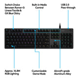 Logitech G512 Wired Carbon Mechanical Gaming Keyboard GX Blue Switches Black