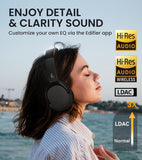 Edifier WH950NB Hybrid Active Noise Cancelling Wireless Headphones-Over Ear Bluetooth V5.3 Headphones - Black
