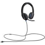 Logitech H540 USB Computer Headset with Noise-Cancelling Mic (Black)