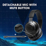 JBL Quantum 100, Wired Over Ear Gaming Headphones with mic Black