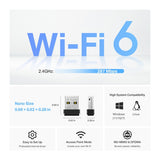 TP Link Archer TX1U Nanao AX300 Nano Wi-Fi 6 Wireless USB Adapter