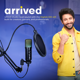 Digitek DM 401 RGB USB Condenser Microphone Kit with BoomArm Pop Filter Shock Mount Mic Cover Desktop Mount