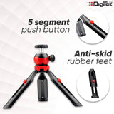 Digitek DTR-200MT 18CM Flexible & Portable Mini Tripod with Smartphone Holder & 360