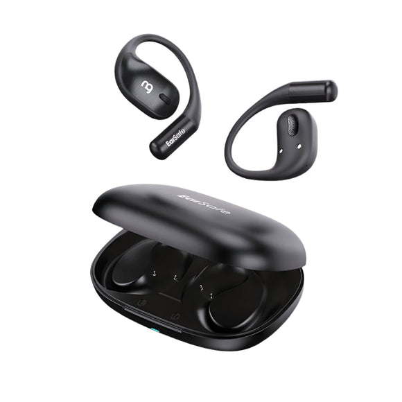 NG EarSafe OpenBuds Wireless Open Ear Earbuds with Hook Design Quad Mic ENC for Clear Calls  12x17mm Drivers  Premium Silicone Finish