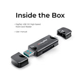 Digitek DCR-007  USB-A 3.0 & Type C High-Speed Multi-Card Reader